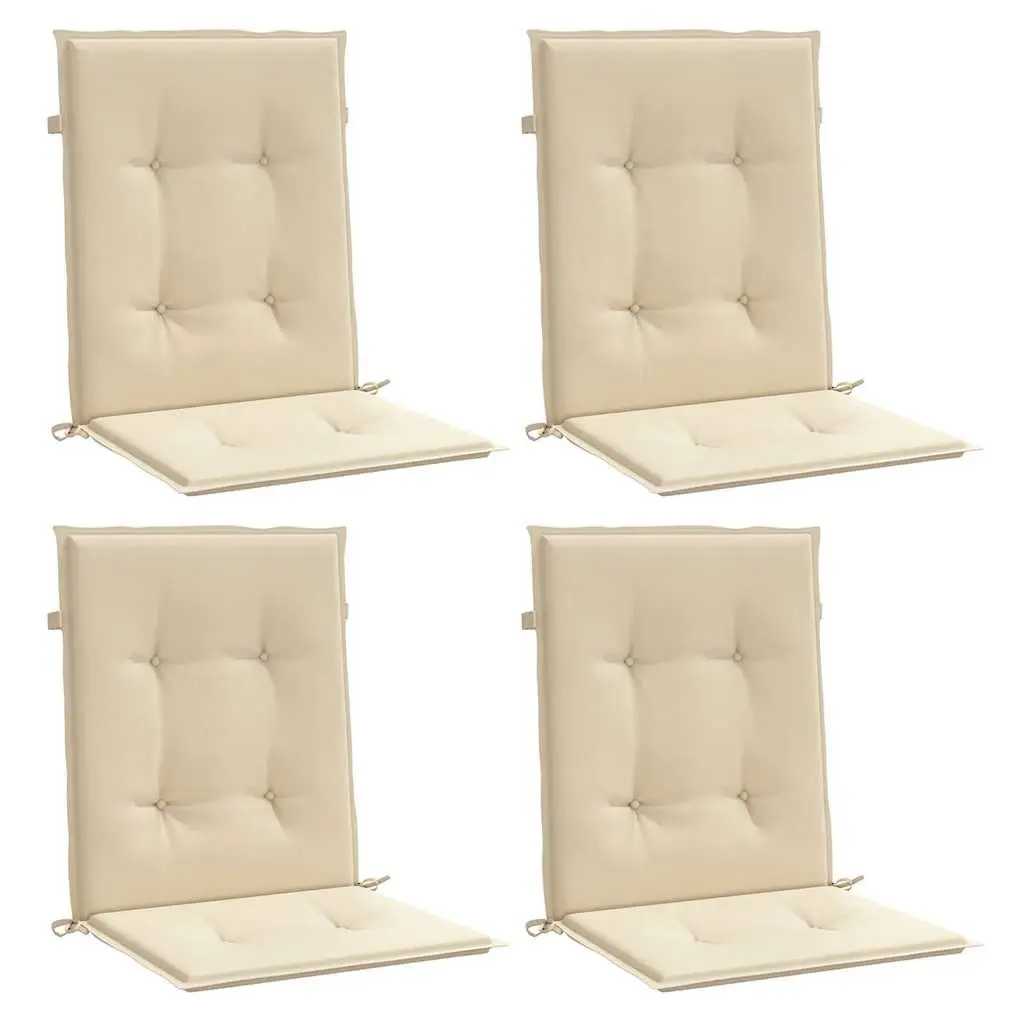 Lowback Chair Cushions Oxford Fabric 100 x 50 x 3 cm Beige 4 Pack