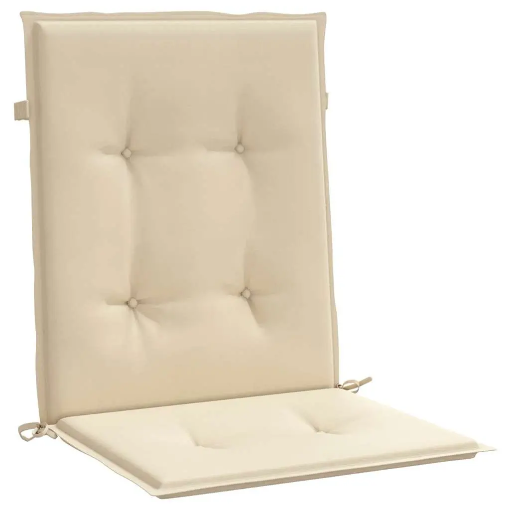 Lowback Chair Cushions Oxford Fabric 100 x 50 x 3 cm Beige 4 Pack