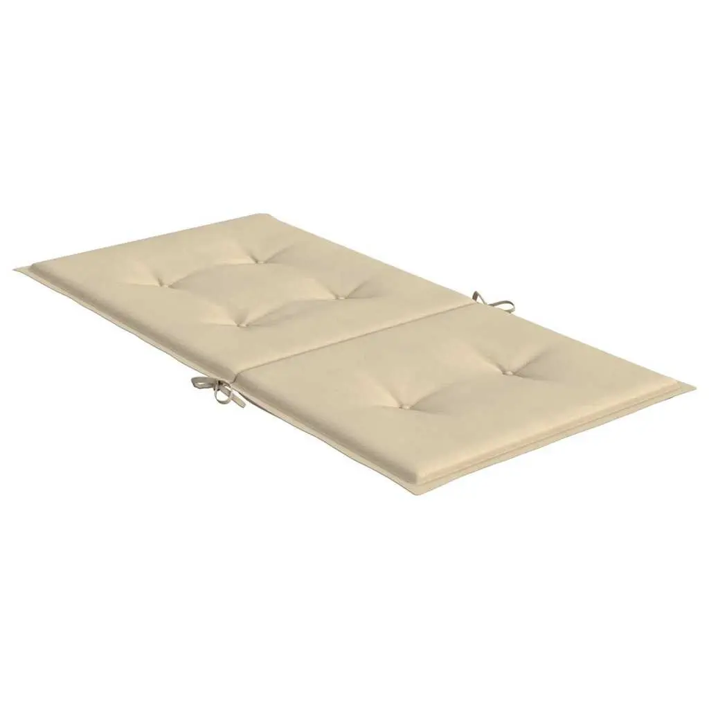 Lowback Chair Cushions Oxford Fabric 100 x 50 x 3 cm Beige 4 Pack