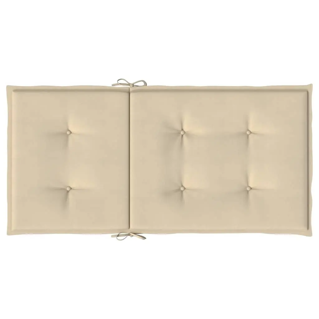 Lowback Chair Cushions Oxford Fabric 100 x 50 x 3 cm Beige 4 Pack