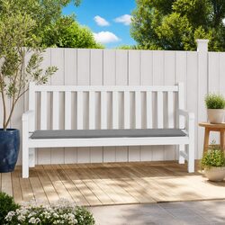 Durable Grey Garden Bench Cushion 200x50x3cm