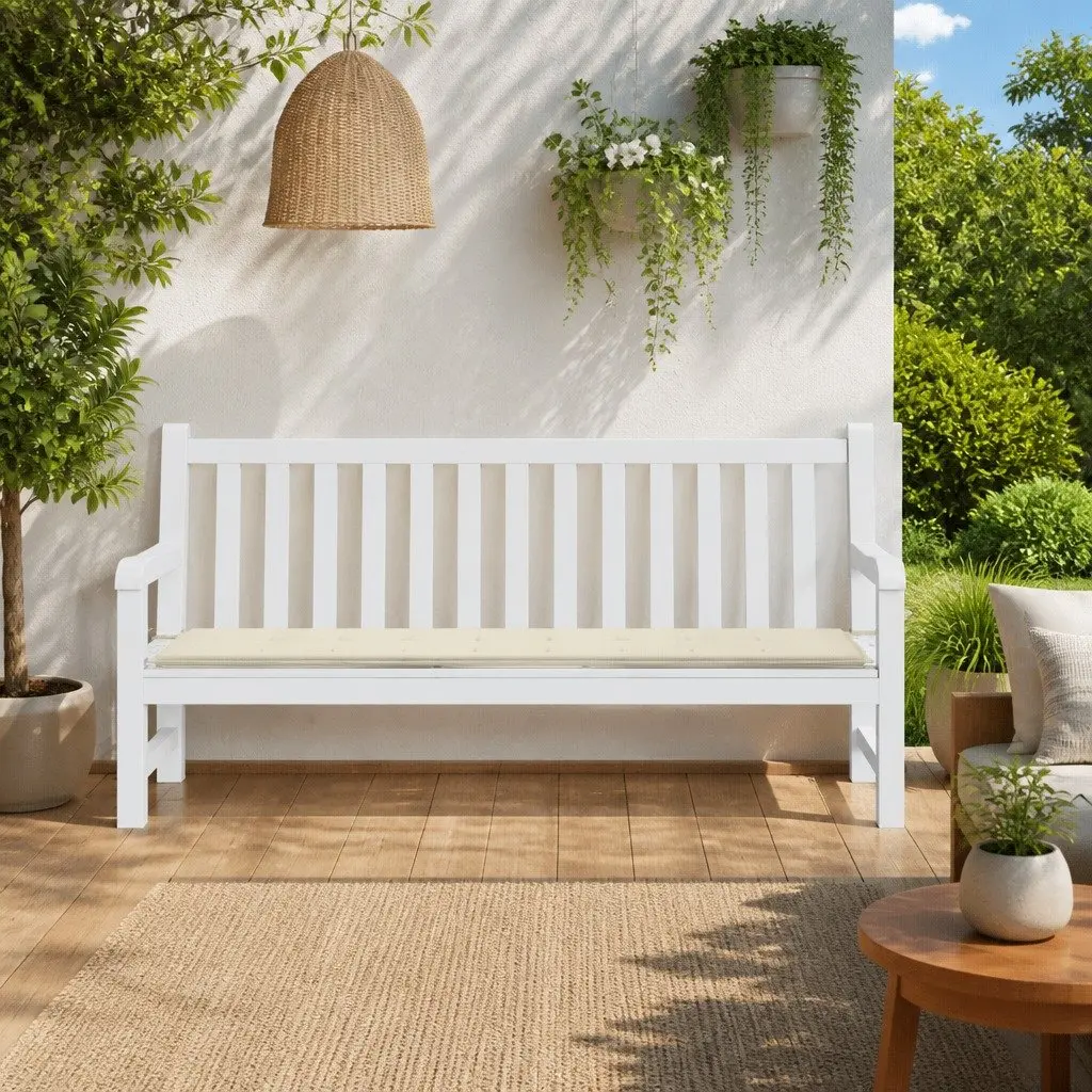 Cream Garden Bench Cushion 200x50x3 cm