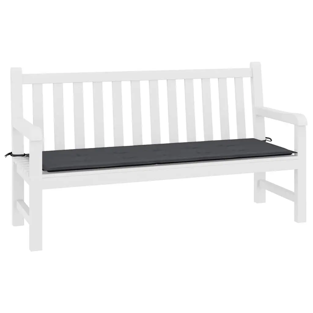 Outdoor Garden Bench Cushion in Black 200x50x3 cm