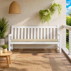 Beige Outdoor Garden Bench Cushion 200x50x3cm