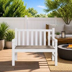 Sturdy Garden Bench Cushion in Taupe Oxford Fabric 100x50x3 cm