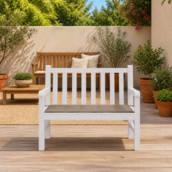 Durable Taupe Garden Bench Cushion 120x50x3cm