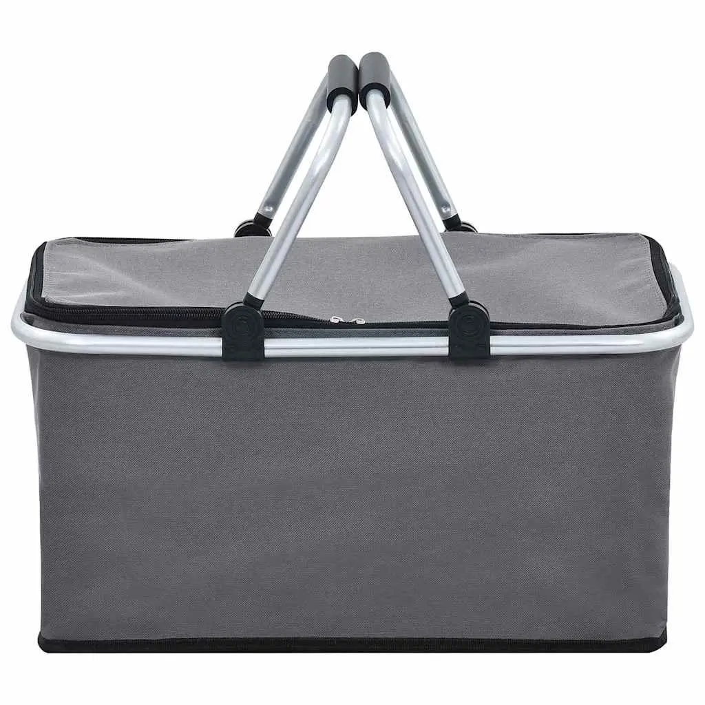 Foldable Cooler Bag Aluminium 46x27x23 cm Grey