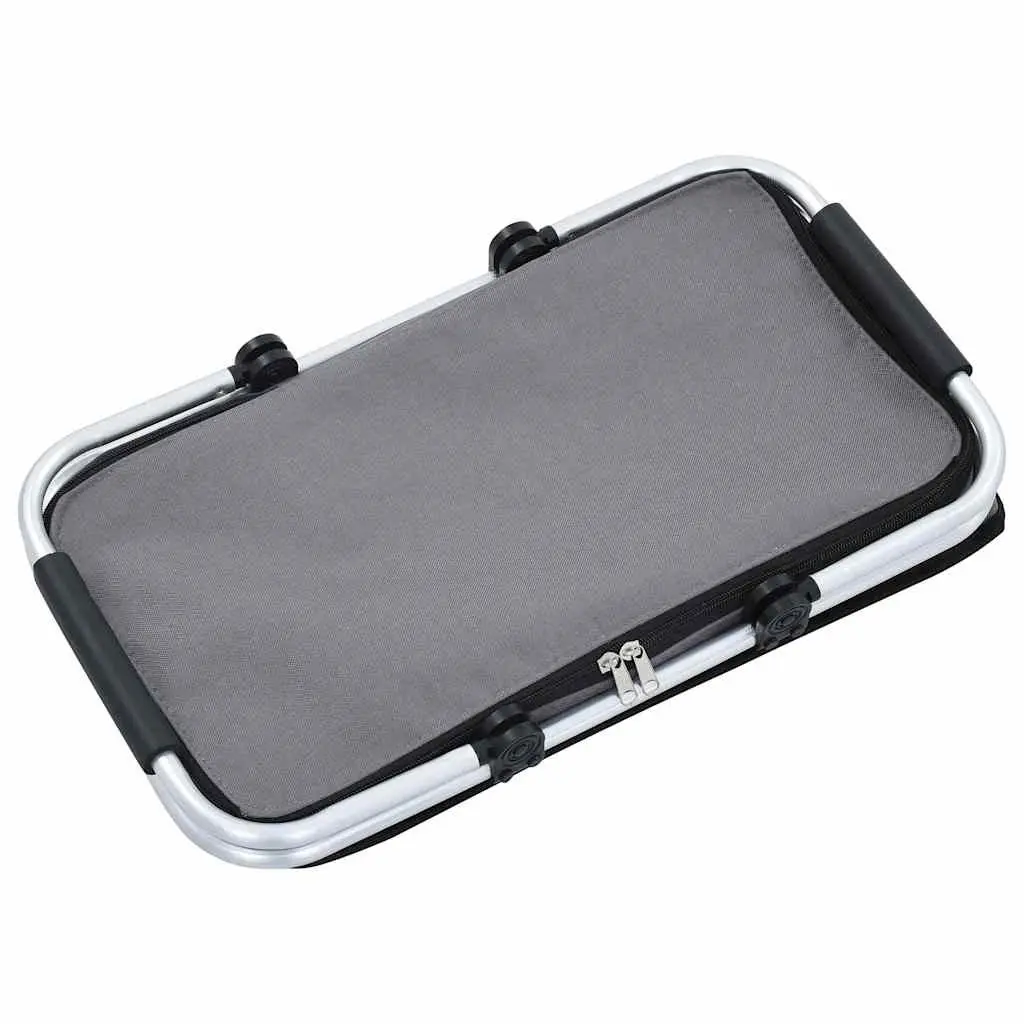 Foldable Cooler Bag Aluminium 46x27x23 cm Grey