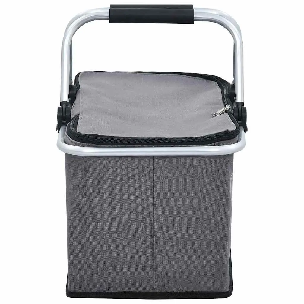 Foldable Cooler Bag Aluminium 46x27x23 cm Grey
