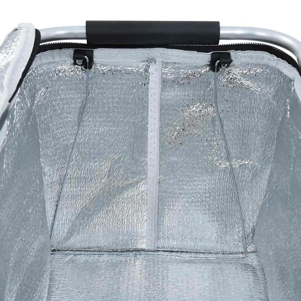 Foldable Cooler Bag Aluminium 46x27x23 cm Grey