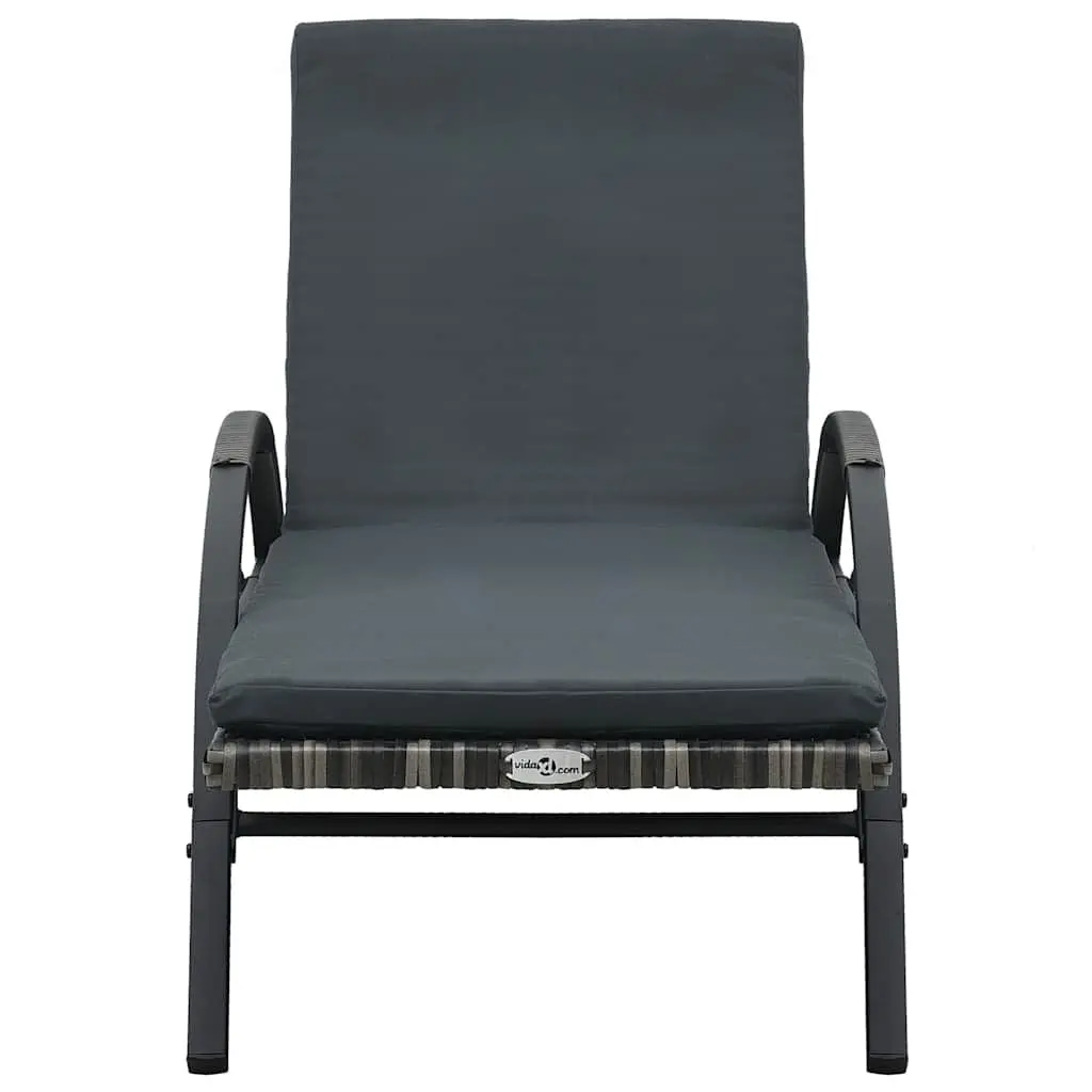 Sun Lounger PE Rattan Adjustable Reclining Chair Anthracite