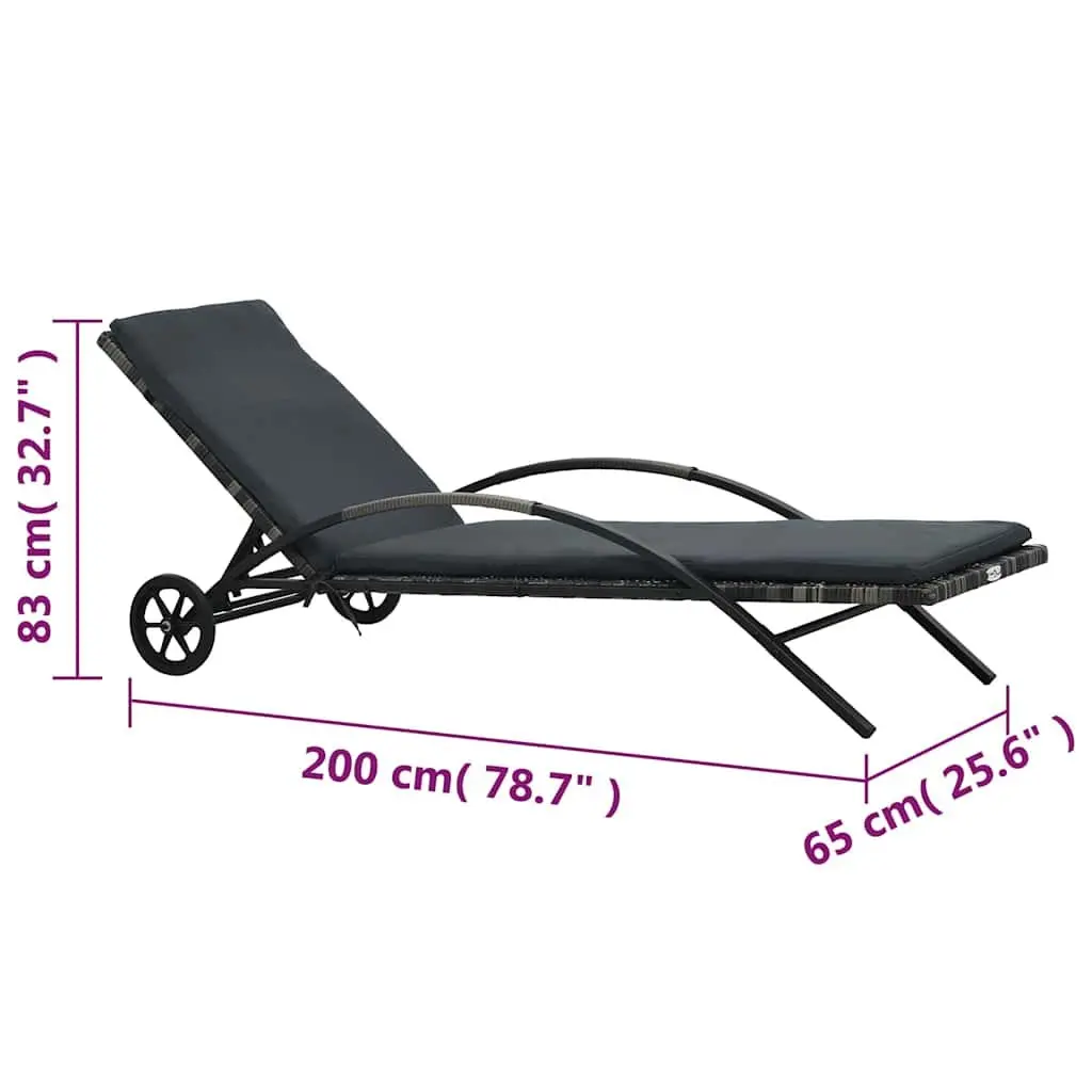 Sun Lounger Set with Table for Outdoors