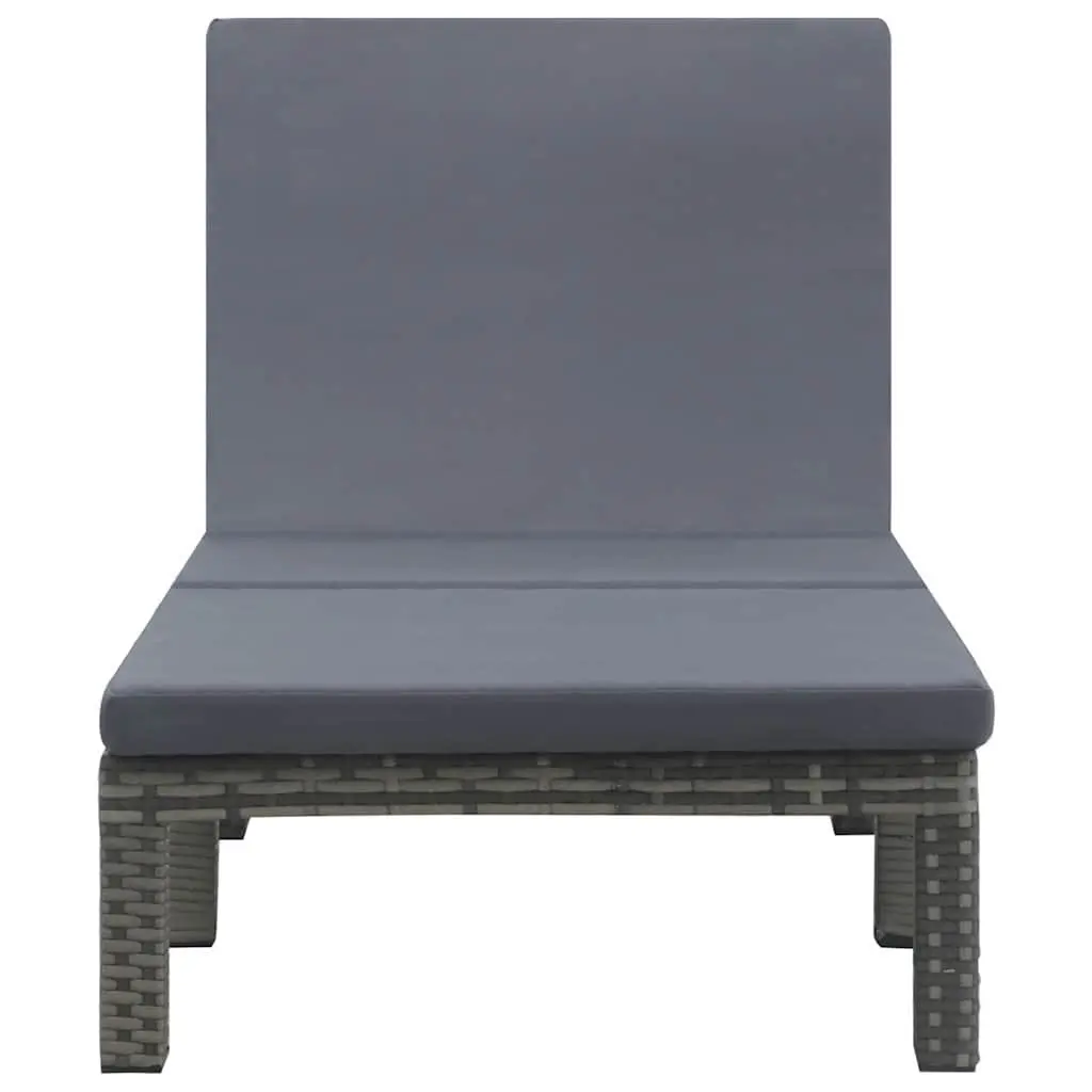Poly Rattan Sun Lounger with Adjustable Backrest