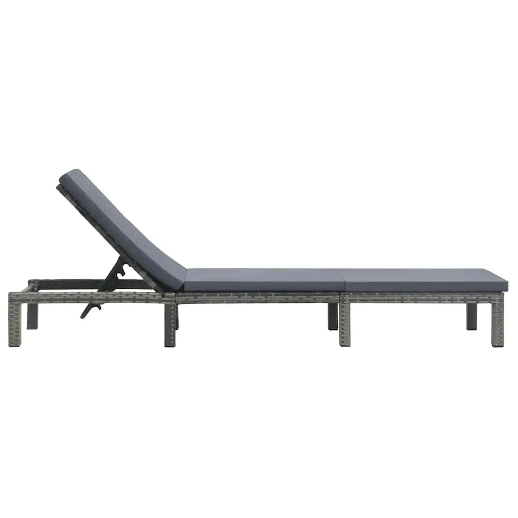 Poly Rattan Sun Lounger with Adjustable Backrest