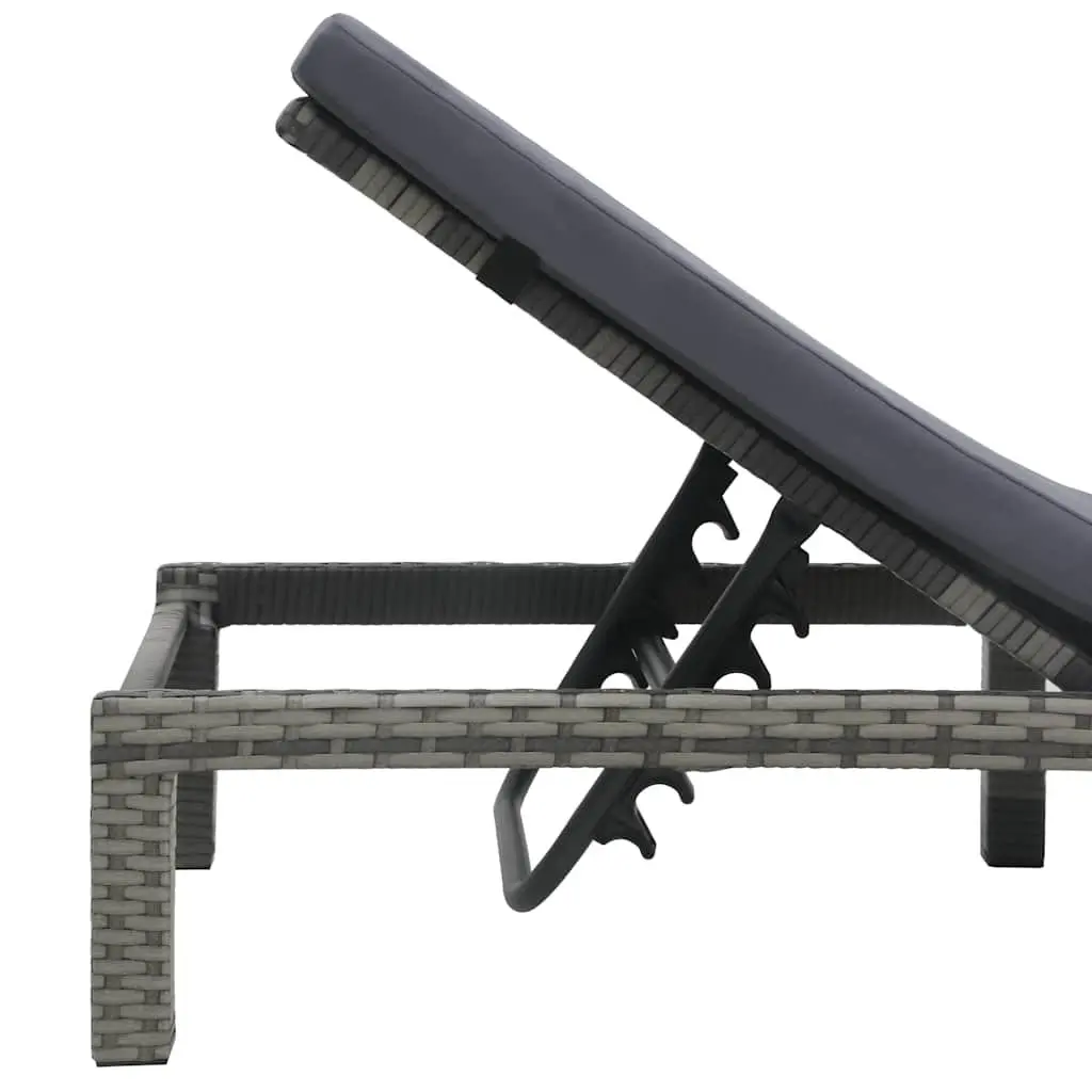 Poly Rattan Sun Lounger with Adjustable Backrest