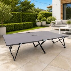 Two-Person Outdoor Folding Lounger with Steel Frame