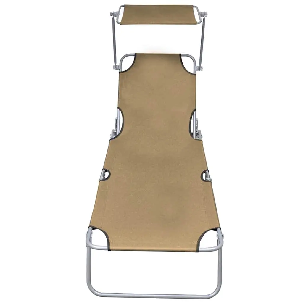 Sun Lounger Powder-coated Aluminium Adjustable Taupe