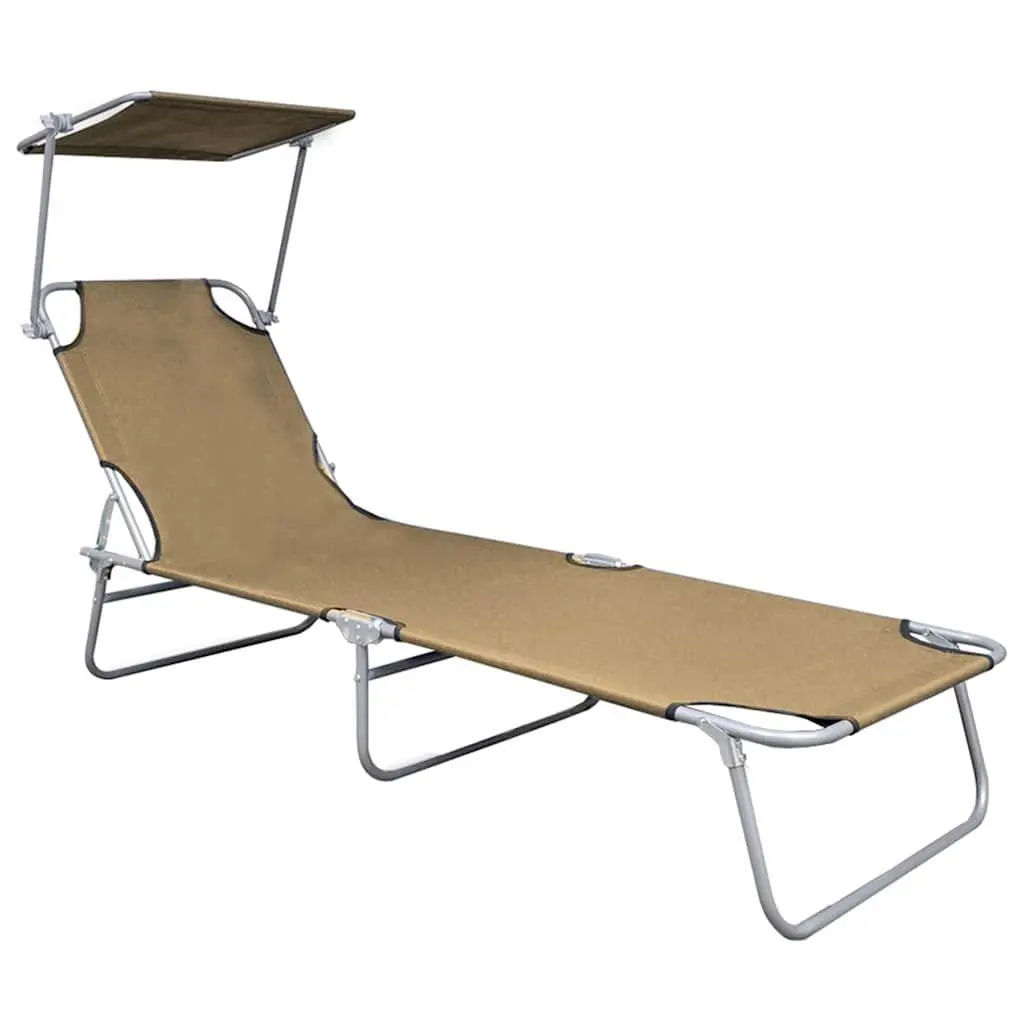 Sun Lounger Powder-coated Aluminium Adjustable Taupe
