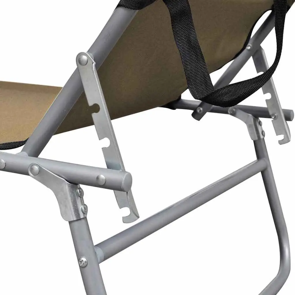 Sun Lounger Powder-coated Aluminium Adjustable Taupe