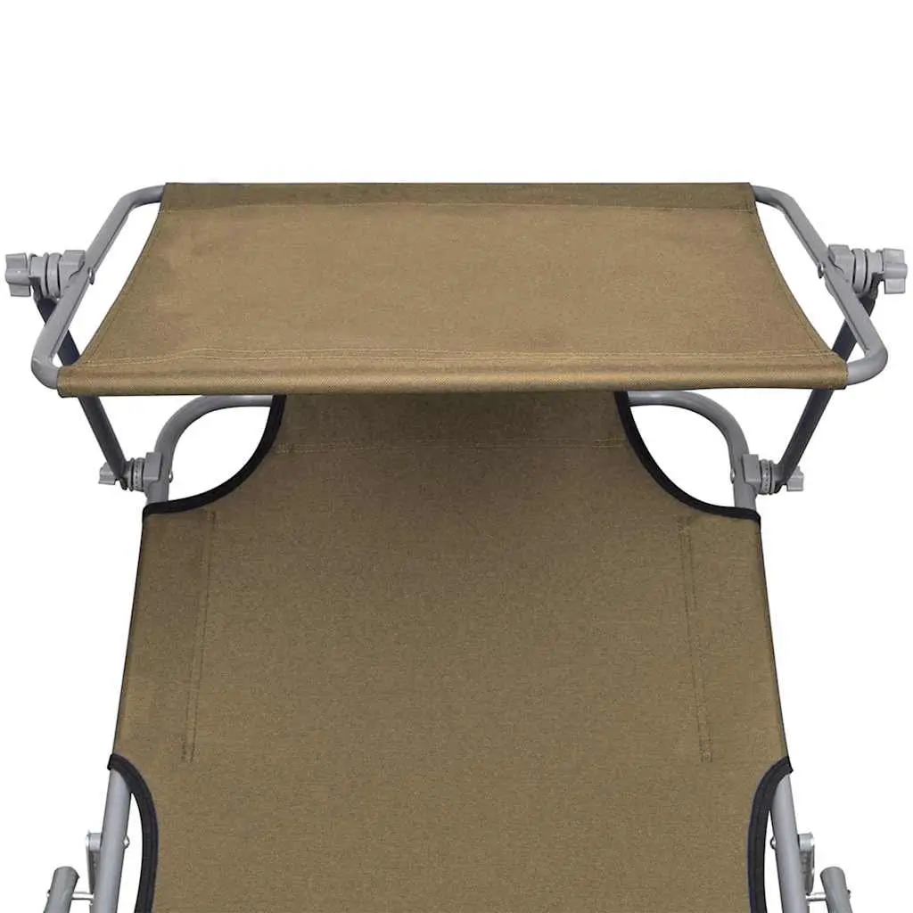 Sun Lounger Powder-coated Aluminium Adjustable Taupe