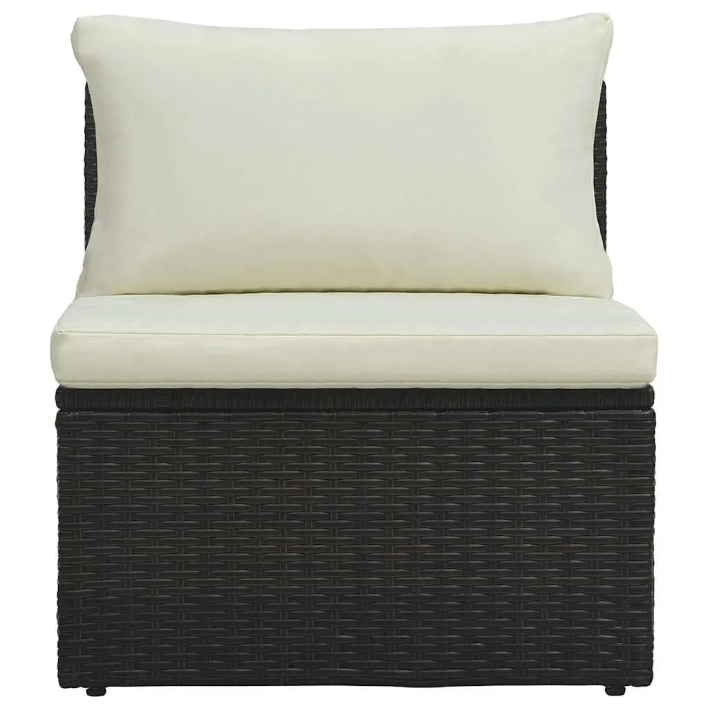 Outdoor Lounge Set Poly Rattan 6 Piece Brown