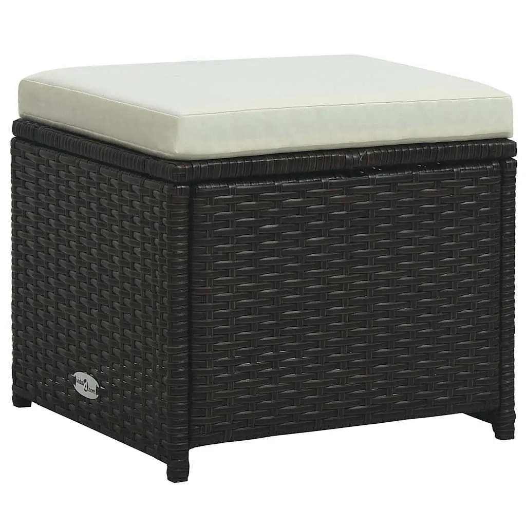 Outdoor Lounge Set Poly Rattan 6 Piece Brown