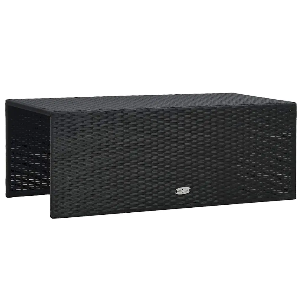 Black 6-Piece Poly Rattan Garden Lounge Set