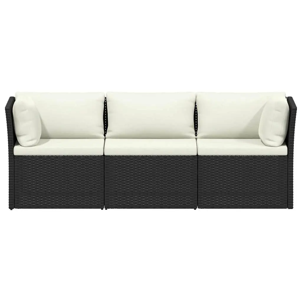 Outdoor Lounge Set 4 Piece Garden Patio Seating Poly Rattan with Cushions Brown