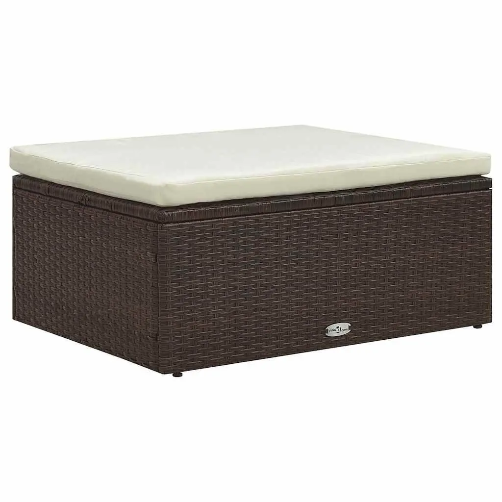 Garden Lounge Set Poly Rattan 5 Piece Outdoor Furniture Brown with Cushions