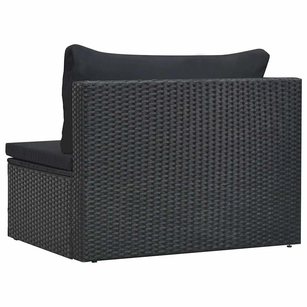 Black Poly Rattan 5 Piece Outdoor Lounge Set
