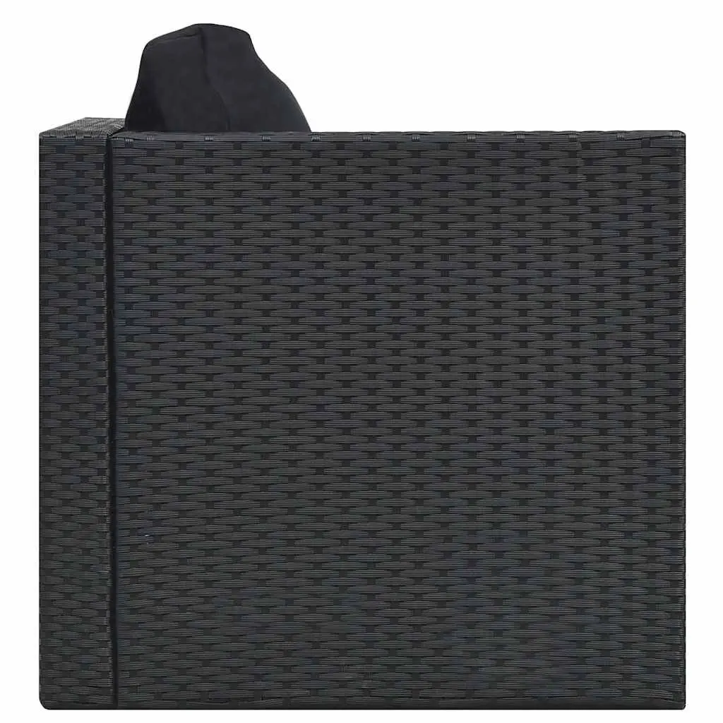 Black Poly Rattan 5 Piece Outdoor Lounge Set
