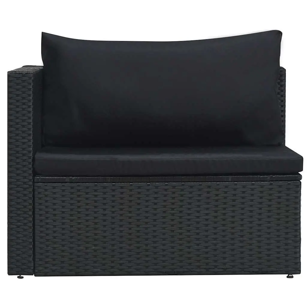 Black Poly Rattan 5 Piece Outdoor Lounge Set