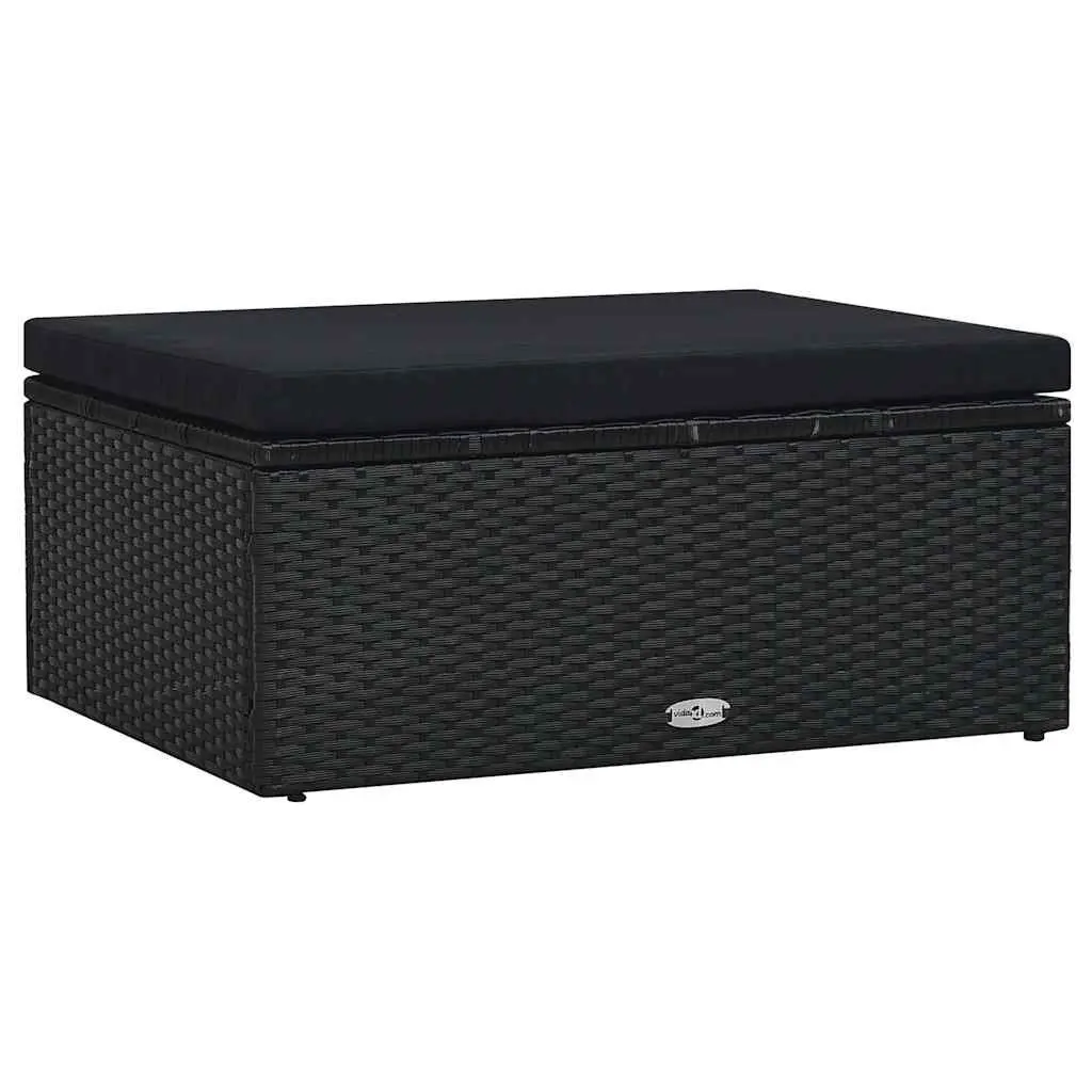 Black Poly Rattan 5 Piece Outdoor Lounge Set