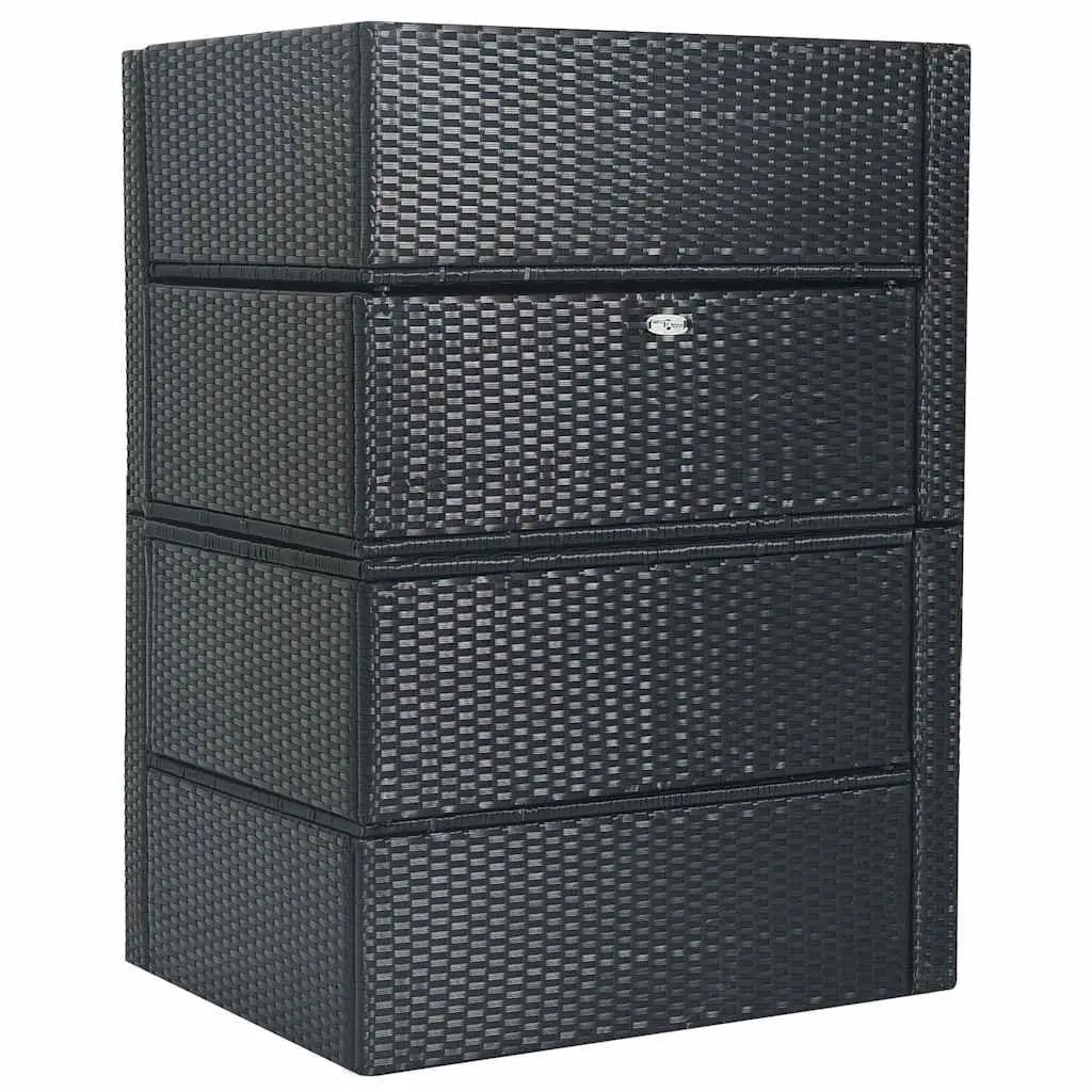 Black Poly Rattan 5 Piece Outdoor Lounge Set