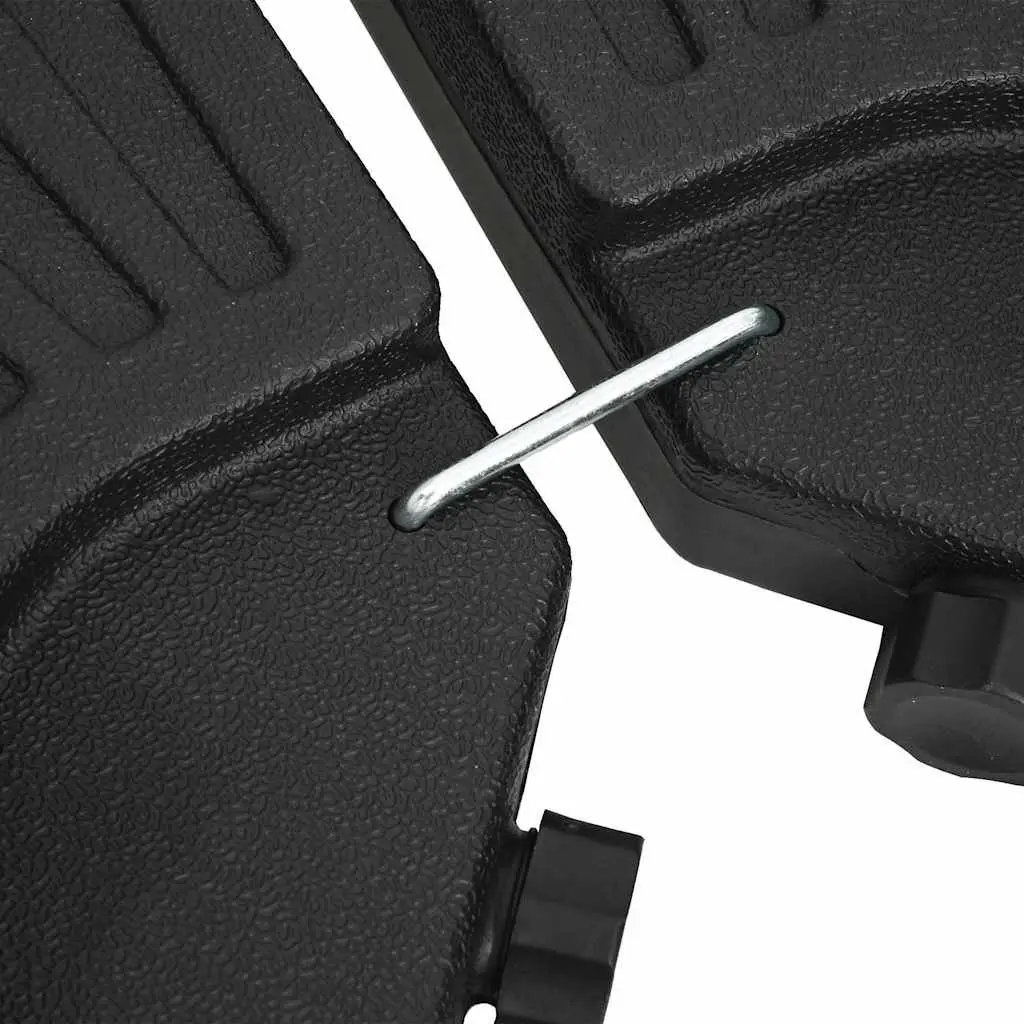 Umbrella Base HDPE Plastic Fan-shaped Set of 4 Black