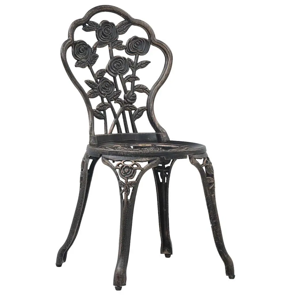 3 Piece Outdoor Bistro Set with Round Table and 2 Chairs