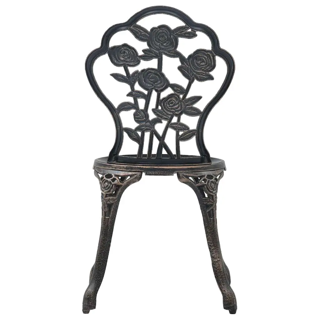 3 Piece Outdoor Bistro Set with Round Table and 2 Chairs