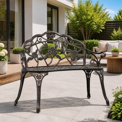 Stylish 100cm Garden Bench with Ornate Design