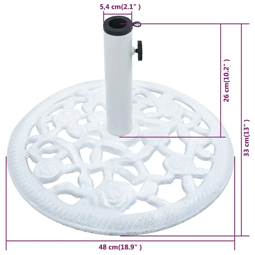 White Cast Iron Umbrella Base for Patio Stability