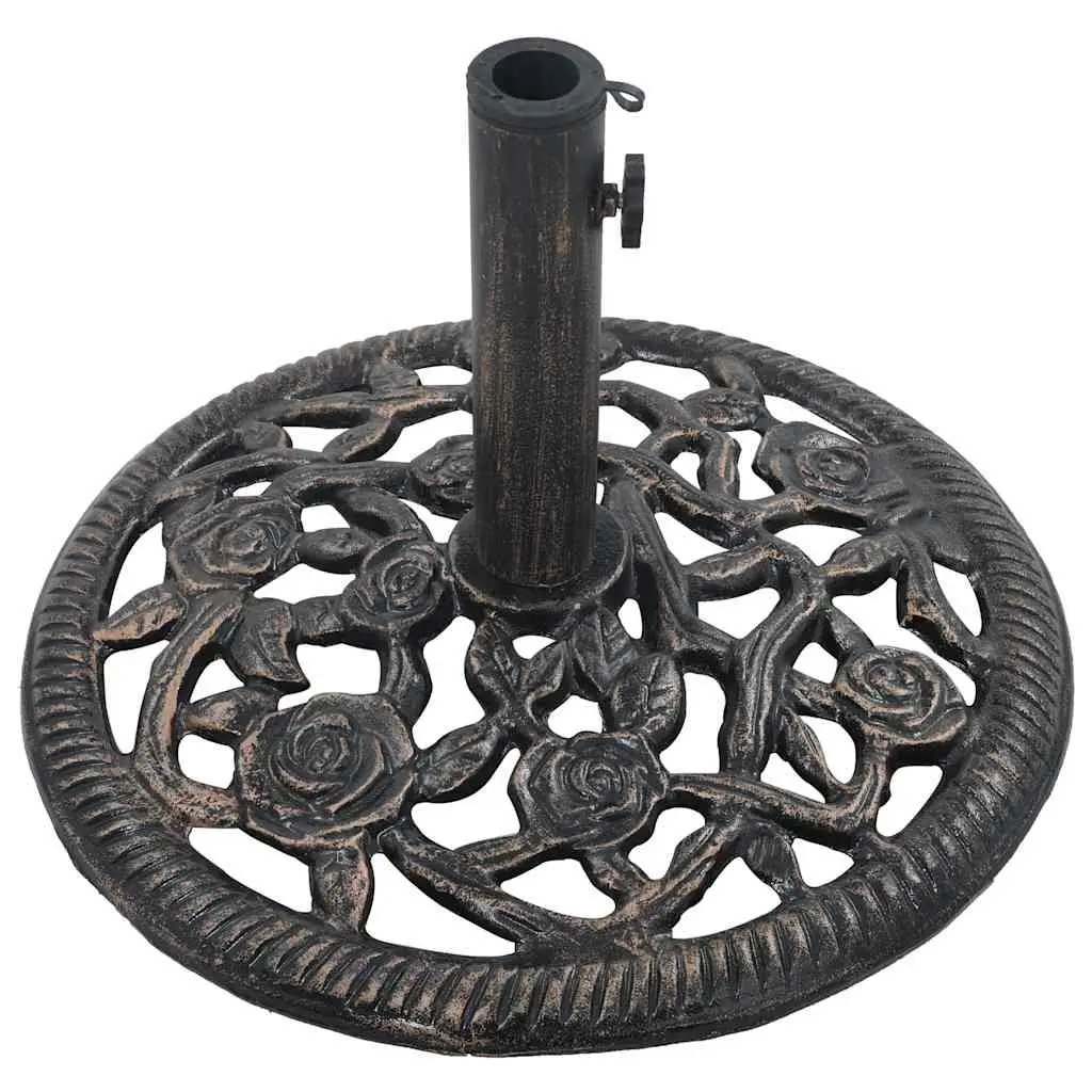 Cast Iron Umbrella Base 12kg 48cm Brown Heavy Duty
