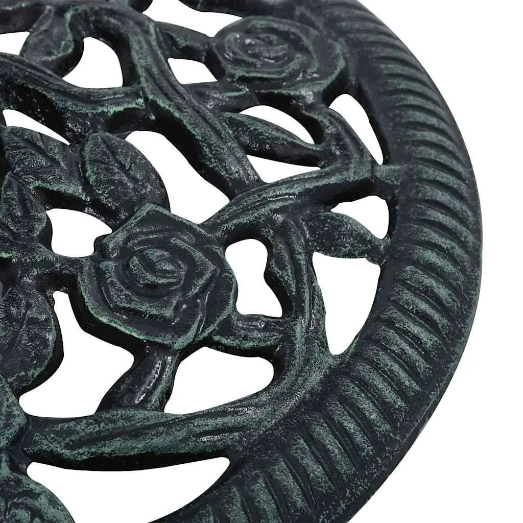 Green Cast Iron Umbrella Base Stand for Outdoor Use