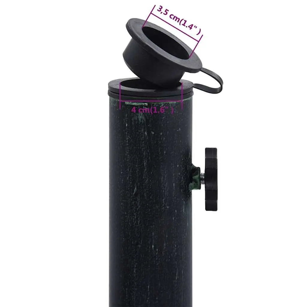 Green Cast Iron Umbrella Base Stand for Outdoor Use
