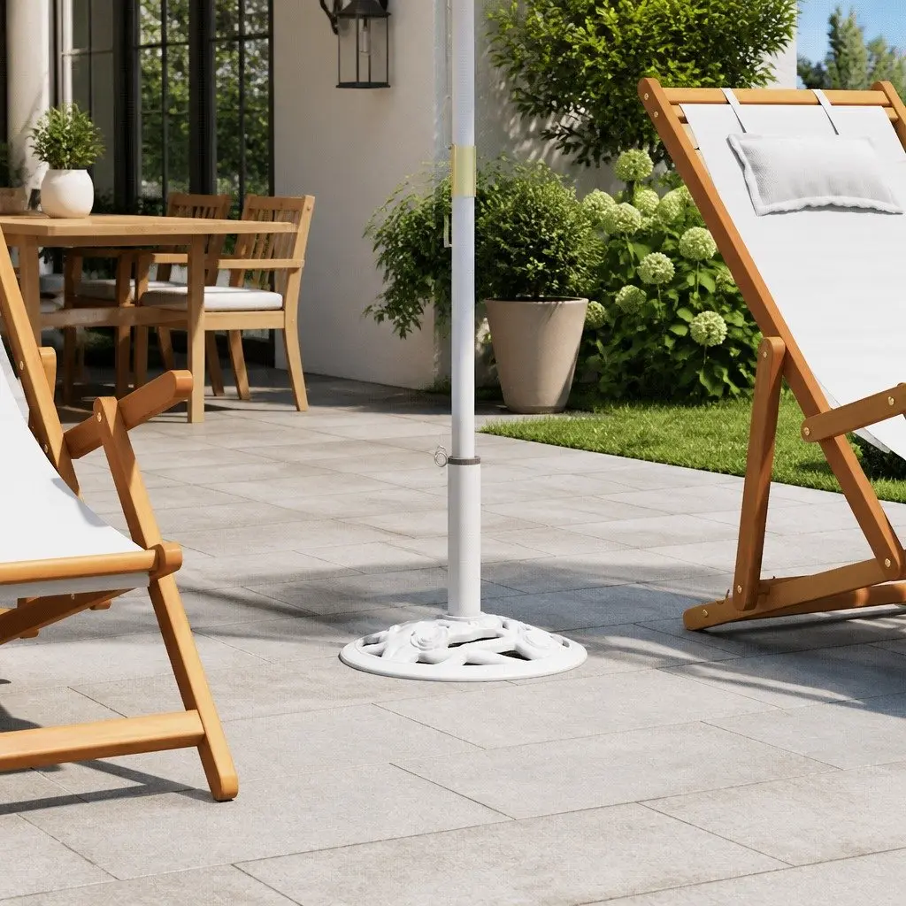 Umbrella Base Cast Iron 40cm White