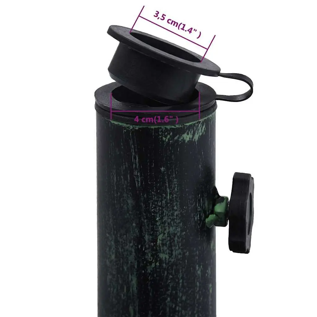 Green Cast Iron Umbrella Base for Garden
