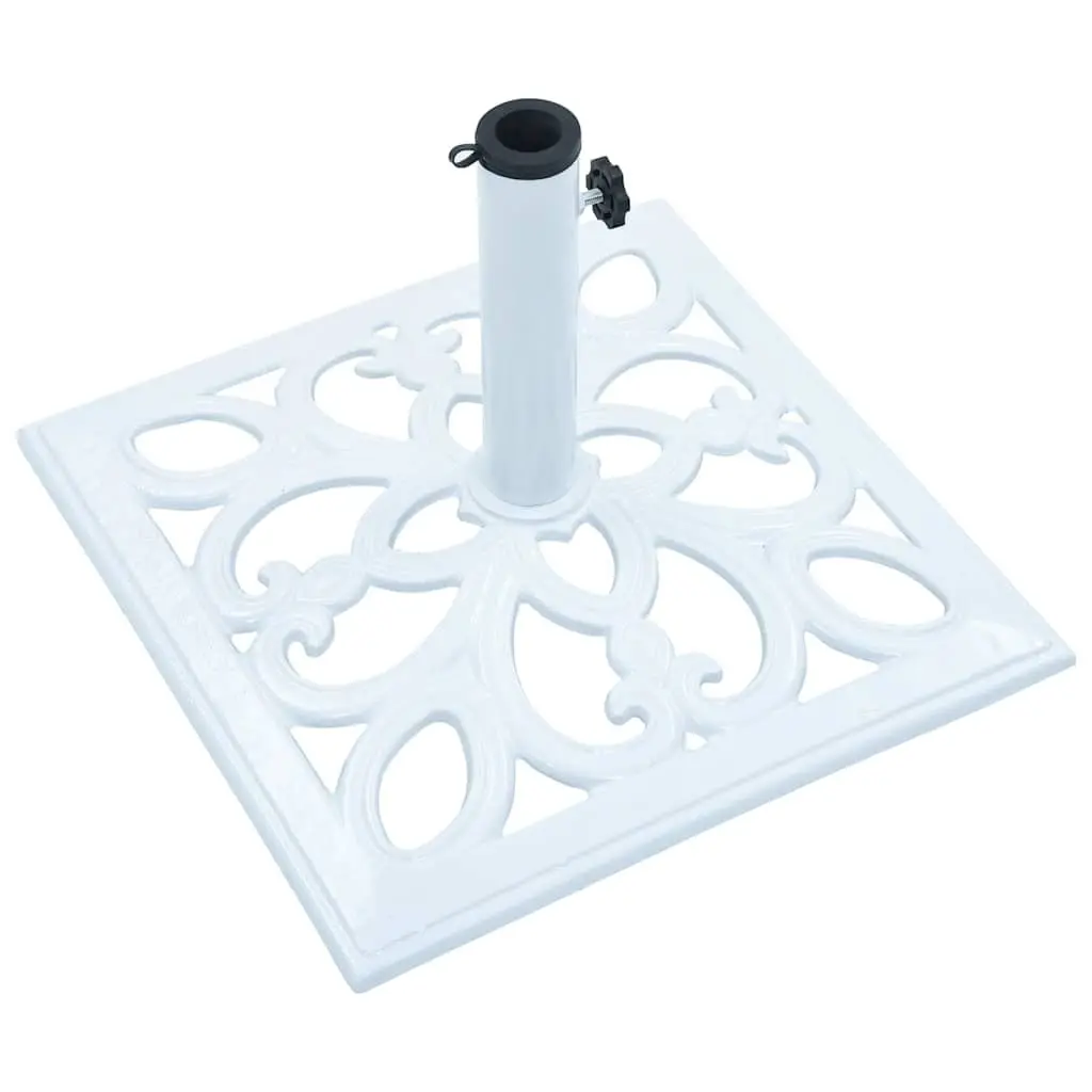 Umbrella Base Cast Iron White Outdoor Garden Parasol Stand Holder