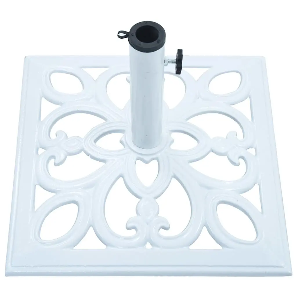 Umbrella Base Cast Iron White Outdoor Garden Parasol Stand Holder