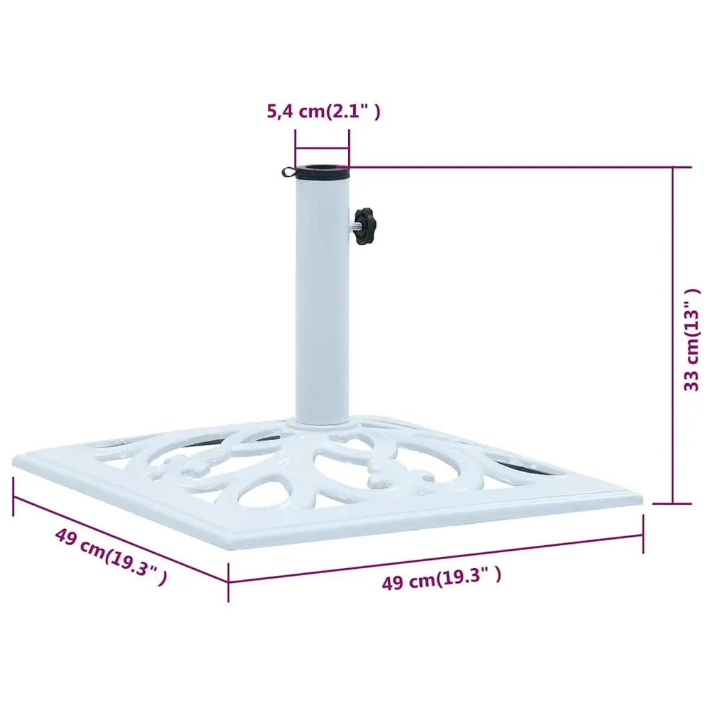 Umbrella Base Cast Iron White Outdoor Garden Parasol Stand Holder