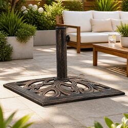Cast Iron Brown Umbrella Base for Outdoor Support