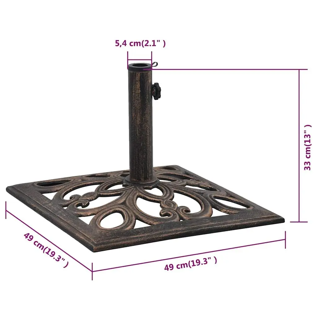 Cast Iron Brown Umbrella Base for Outdoor Support