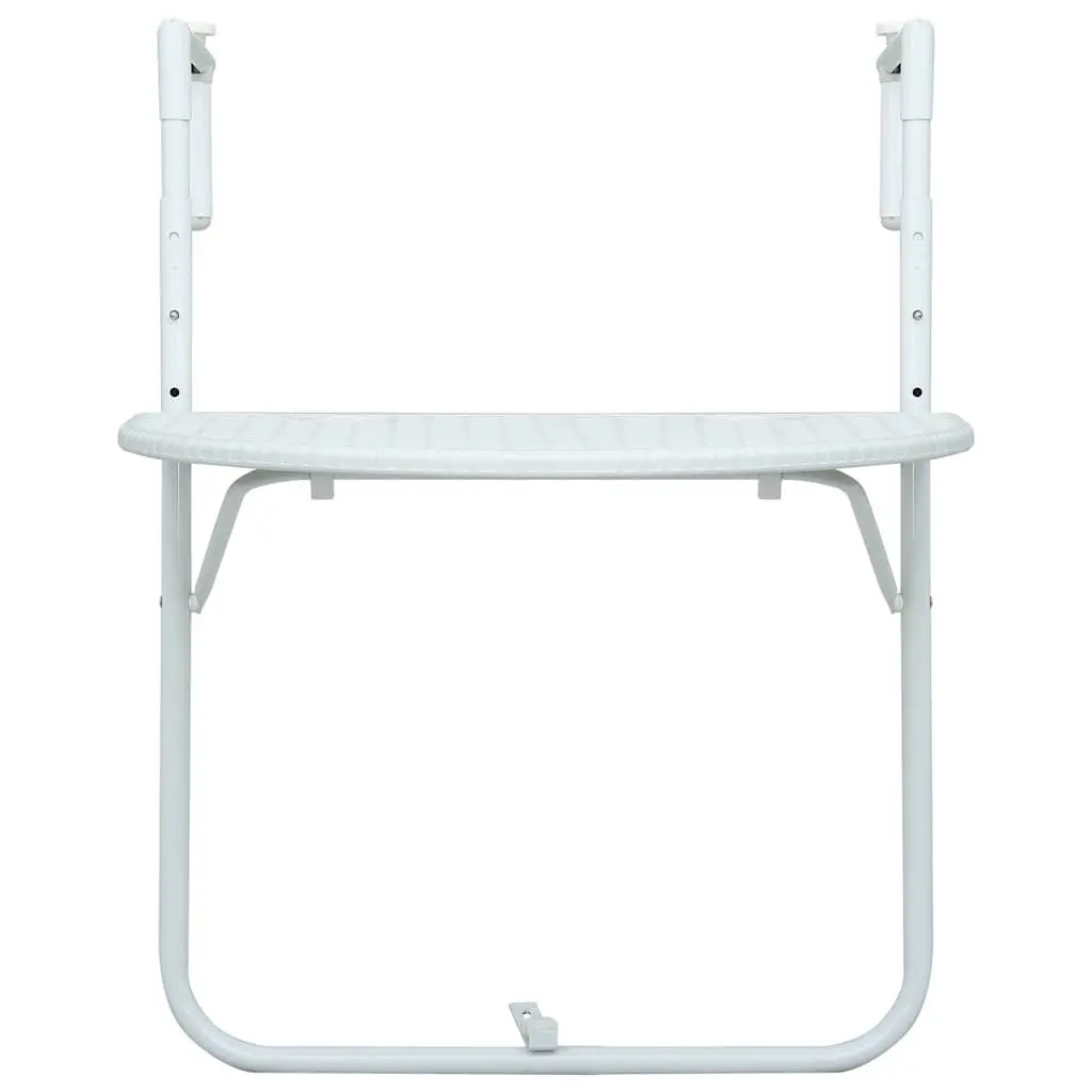 Adjustable Height White Outdoor Hanging Balcony Table